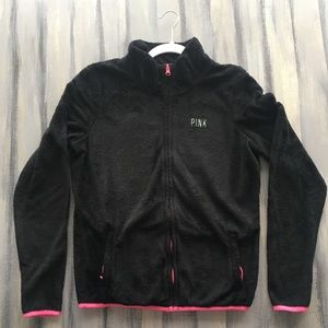VS pink black soft zip up jacket